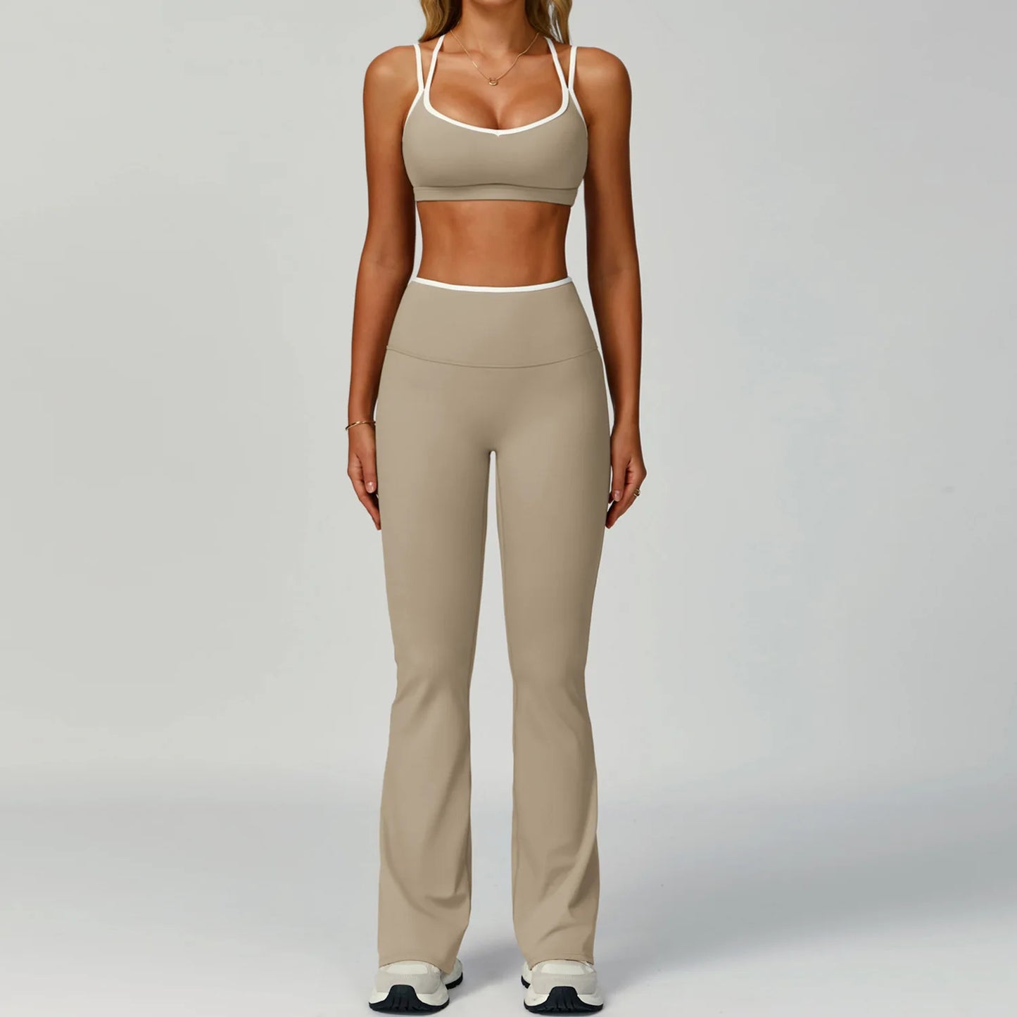 Yoga Sets 2 Pieces Workout Outfits Gym Tracksuit Fitness Sportswear High Waist Leggings Sports Bra Athletic Wear Women Clothes
