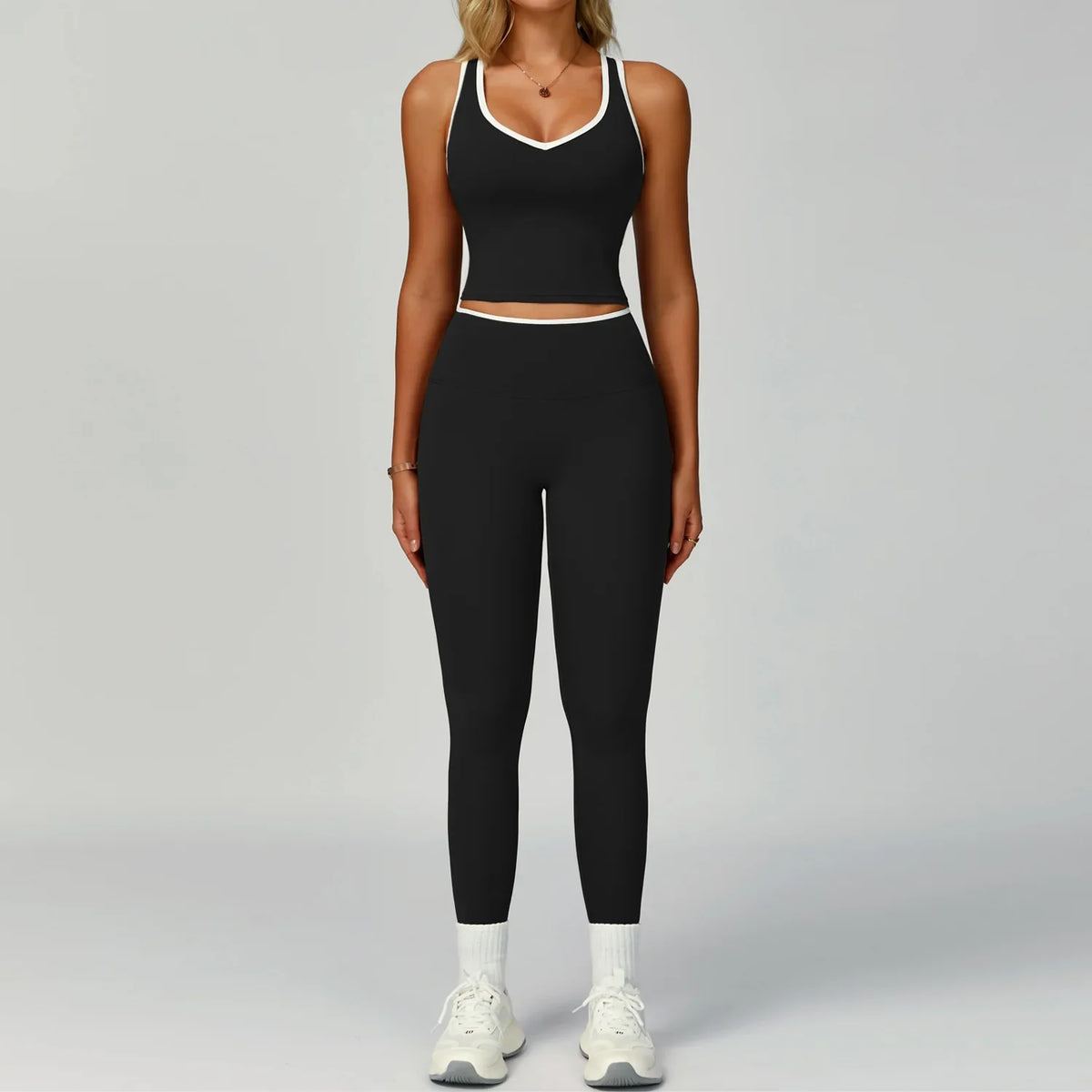 Yoga Sets 2 Pieces Workout Outfits Gym Tracksuit Fitness Sportswear High Waist Leggings Sports Bra Athletic Wear Women Clothes