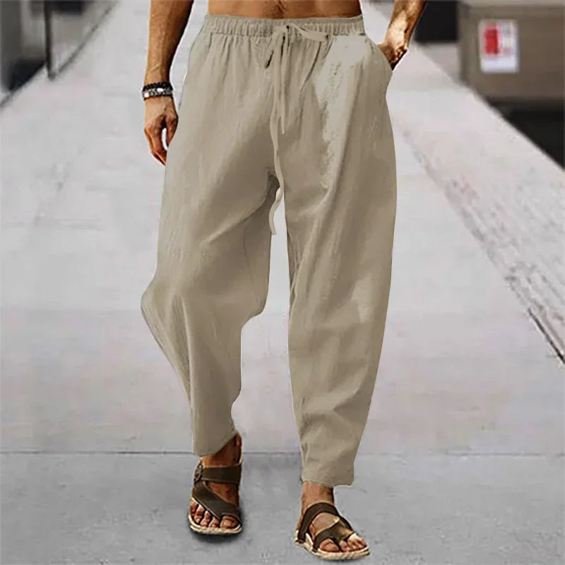 Men's Casual Pants Summer Male Breathable High Quality Trousers Sweatpants Solid Color Fitness Pants Jogging Fitness Streetwear
