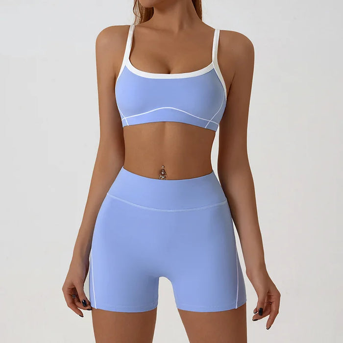 Yoga Sport Outfit For Woman Fitness Women's Two Pieces Short Pant Sets Suits Tracksuit Sportswear Woman Gym Yoga Workout Clothes