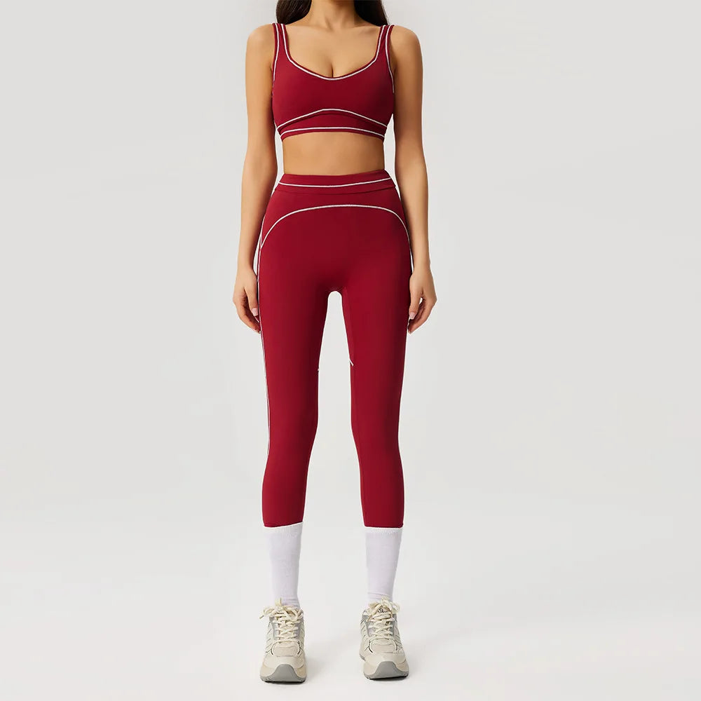 Yoga Set 2PCS Workout Outfits Sportswear Gym Tracksuit Fitness Leggings Sport Bra Athletic Wear Female Yoga Clothes Fitness Suit
