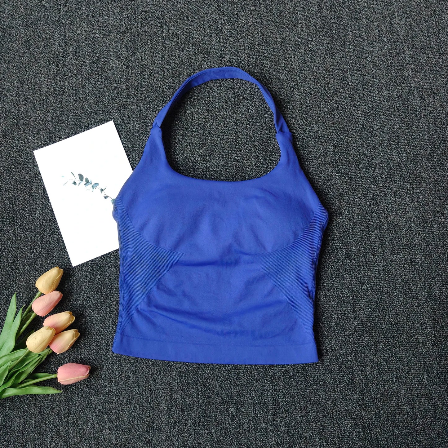 Women's Sexy Seamless Yoga Vest Fitness Bra Sports Bra Hanging Neck Yoga Vest Breathable Pilates Top Gym Top for Active Wear