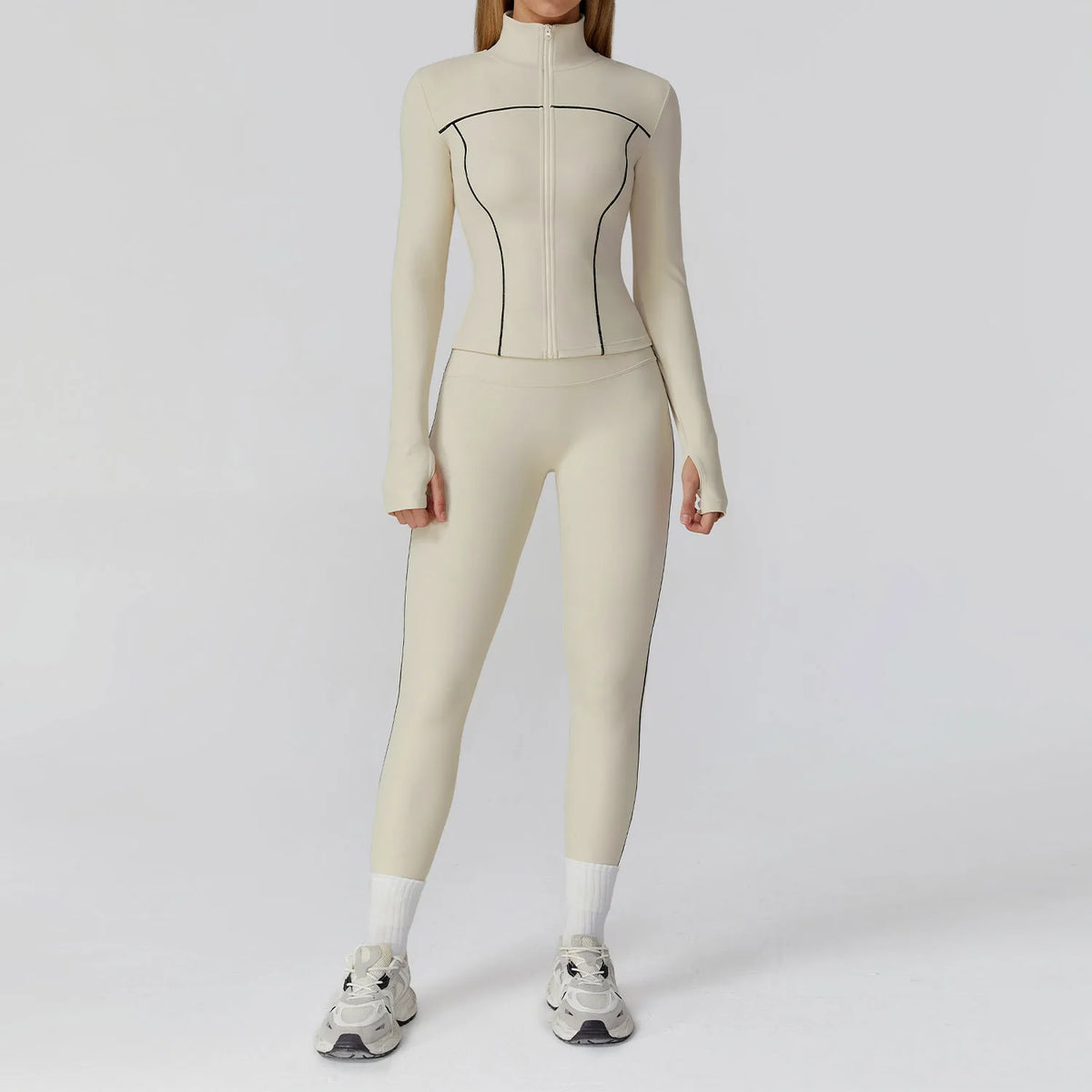 3PCS Yoga Set Women Workout Set 2 Pieces Sportswear Yoga Suit Gym Clothing Fitness Zipper Long Sleeve Sports High Waist Leggings