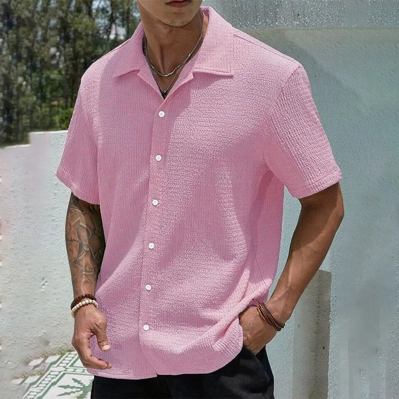 Men's Casual Shirt Summer Short Sleeve Male Clothing Hip Hop Streetwear Plus Tops Black White Tee Fashion Baggy Shirt For Men