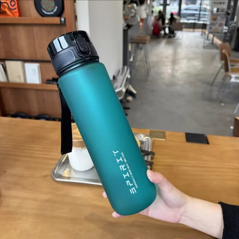500ML/1000ML Large Capacity Sports Water Bottle Motivational Leak Proof Portable Reusable Plastic Cups Outdoor Travel Gym Jugs