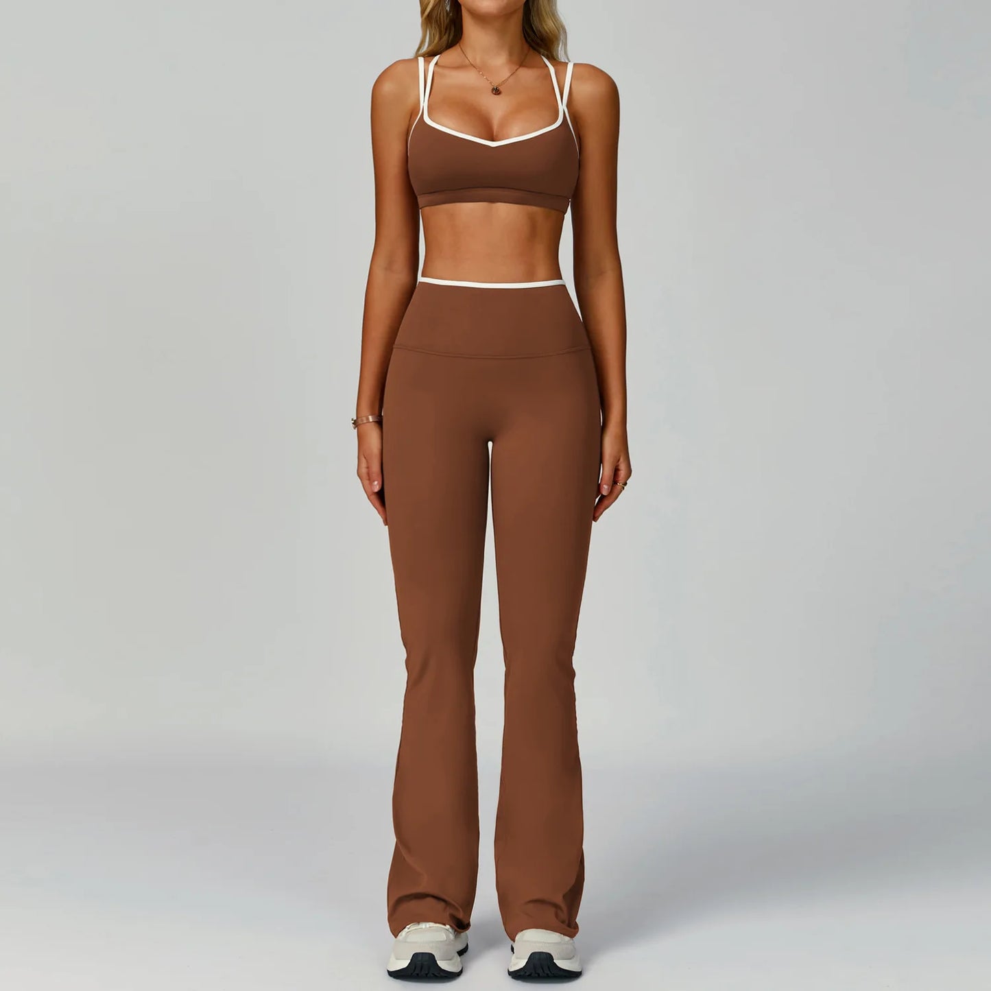 Yoga Sets 2 Pieces Workout Outfits Gym Tracksuit Fitness Sportswear High Waist Leggings Sports Bra Athletic Wear Women Clothes