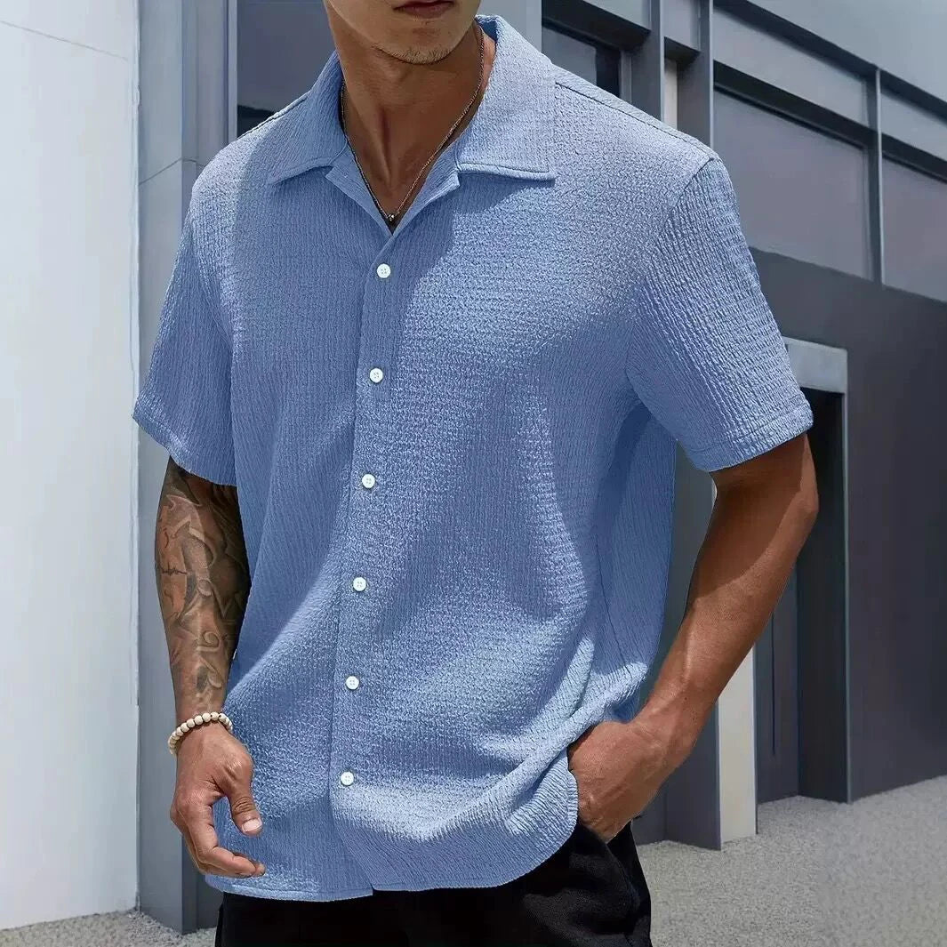 Men's Casual Shirt Summer Short Sleeve Male Clothing Hip Hop Streetwear Plus Tops Black White Tee Fashion Baggy Shirt For Men