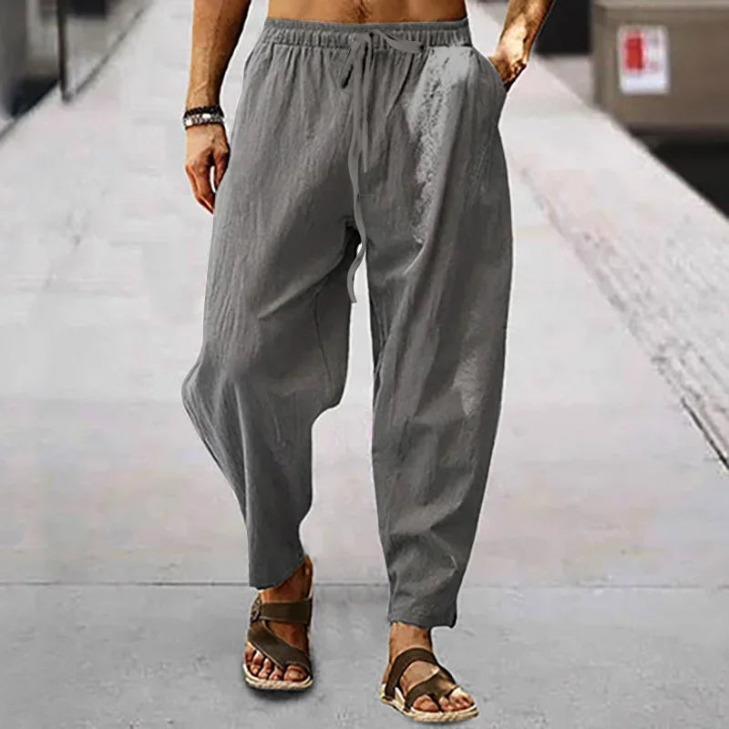 Men's Casual Pants Summer Male Breathable High Quality Trousers Sweatpants Solid Color Fitness Pants Jogging Fitness Streetwear