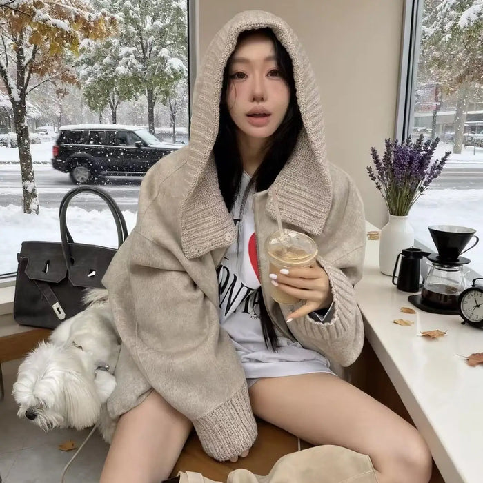 Fashion Lapel Short Coat Women's 2025 Autumn and Winter New Loose and Thin Versatile Casual Jacket Top
