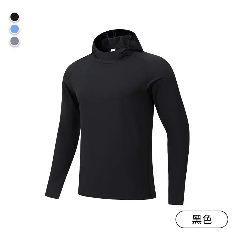Men Gym Sportswear Hoodie T Shirt Man Long Sleeve Tops Fall Winter Velvet Running Jackets Women Hooded Sports Top Fitness Wear