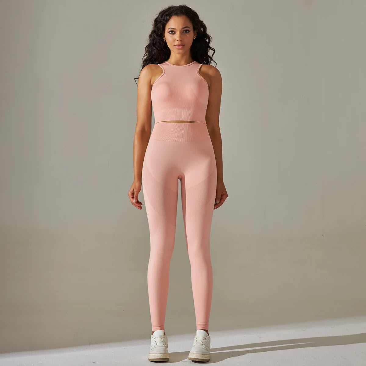 Women Yoga Set Sports Suit Sports Vest Gym Leggings 2Pcs Suit Seamless Workout Clothes Sportswear Running Fitness Tracksuit