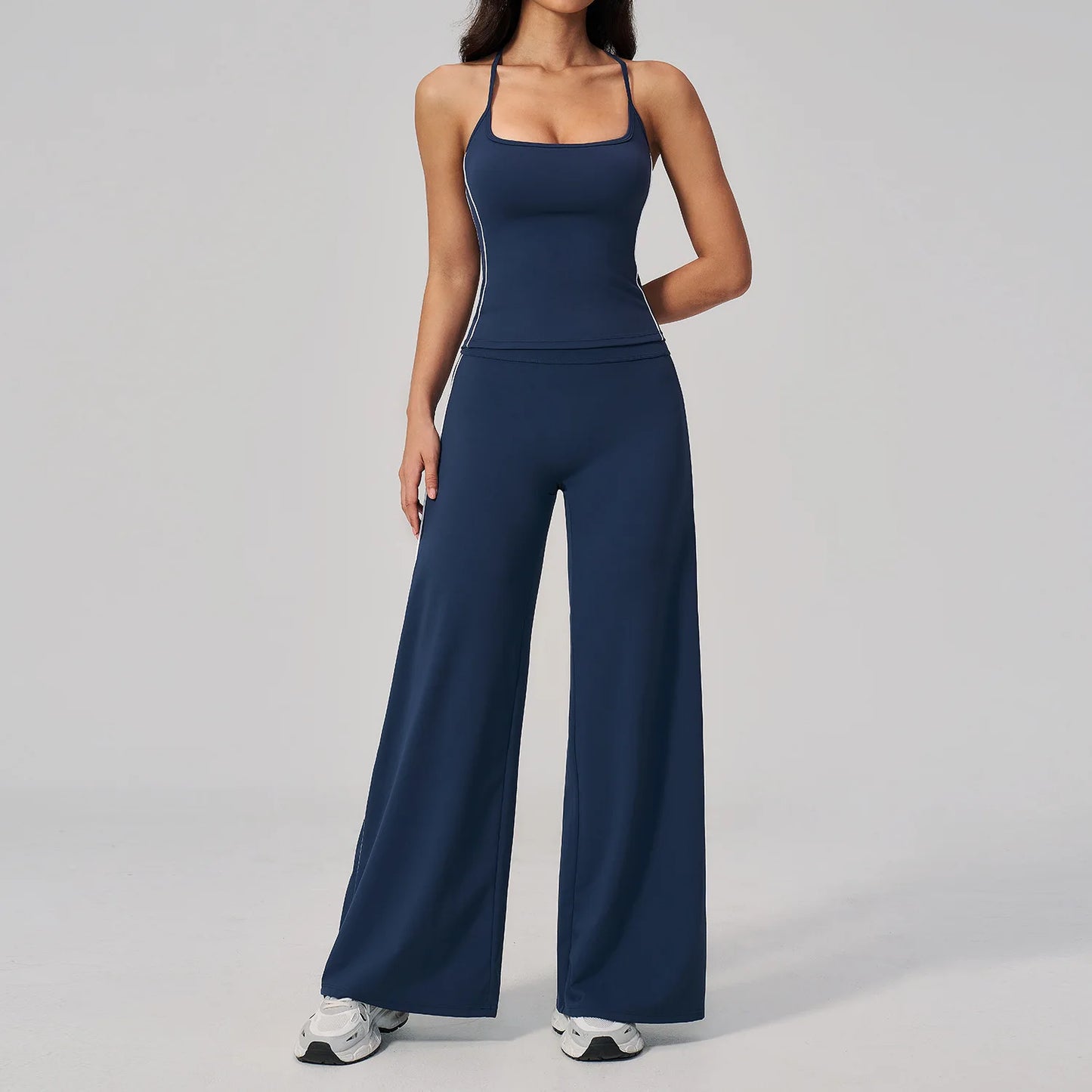 Yoga Set Fitness Outfits Sportswear Gym Tracksuit 2 Pieces High Waist Capri Pants Sports Bra Athletic Wear Women Workout Clothes