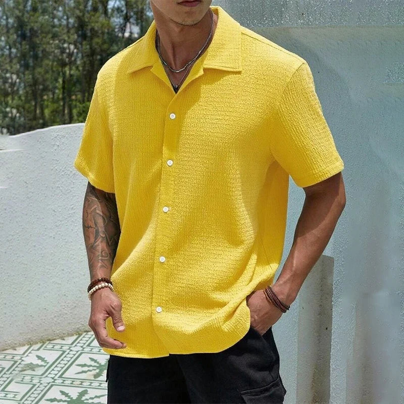 Men's Casual Shirt Summer Short Sleeve Male Clothing Hip Hop Streetwear Plus Tops Black White Tee Fashion Baggy Shirt For Men
