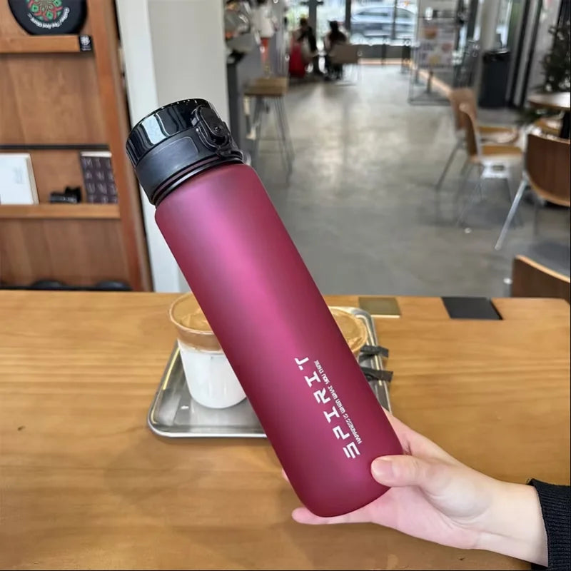 500ML/1000ML Large Capacity Sports Water Bottle Motivational Leak Proof Portable Reusable Plastic Cups Outdoor Travel Gym Jugs