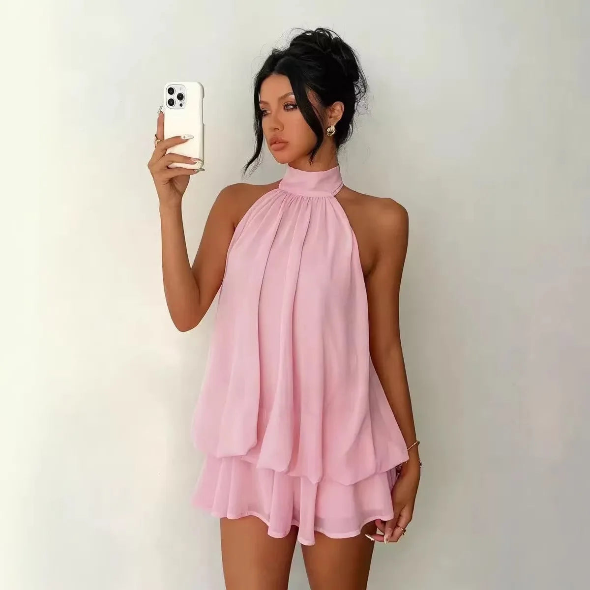 Women's Casual Dresses Woman Clothes Elegant Party Solid-color Beachwear Slim-fitting Sexy Backless Skirt Dress Female Clothing