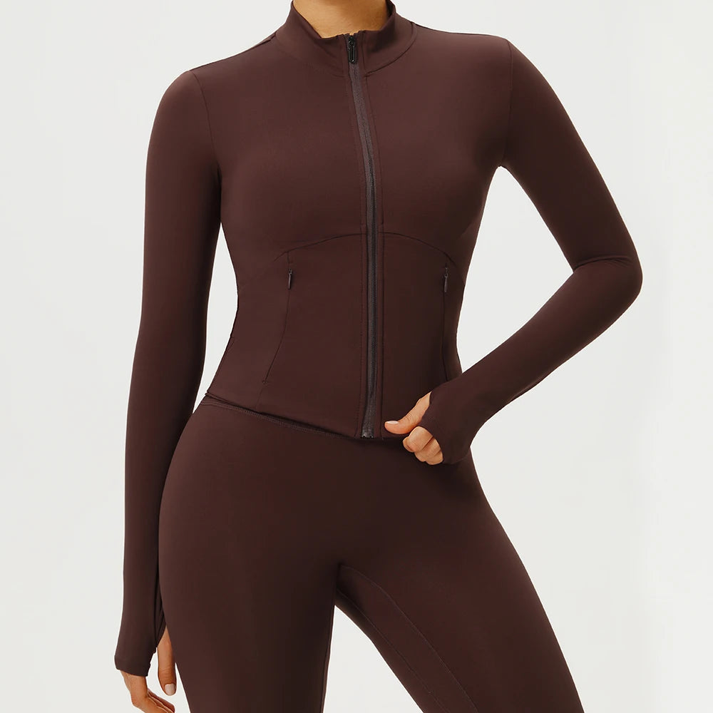 Outdoor Running Fitness Wear T-shirt Women's Long sleeved Single Piece Top New Yoga Long sleeved Yoga Shirt Gym Push Up Workout