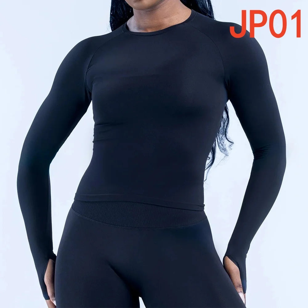 Yoga Set T-shirt Sets Impact Shorts Sleeve Tops Leggings Set Women Backless Long Sleeve Gym Suit Clothes Outfit Workout Bodysuit