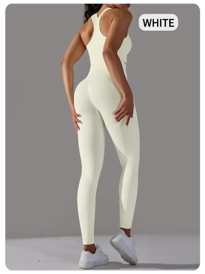 2 Piece Women's Yoga Outfit Set Sports Leggings And Elastic Vest Gym Workout Clothing Sexy Pants for Fitness And Pilates