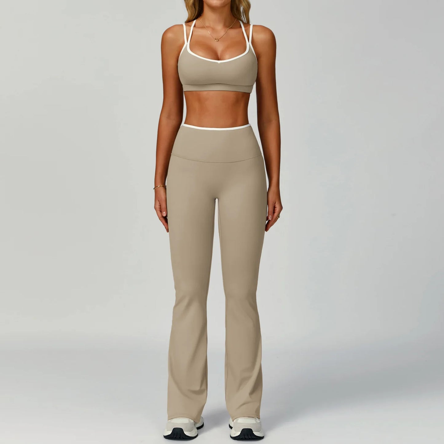 Yoga Sets 2 Pieces Workout Outfits Gym Tracksuit Fitness Sportswear High Waist Leggings Sports Bra Athletic Wear Women Clothes