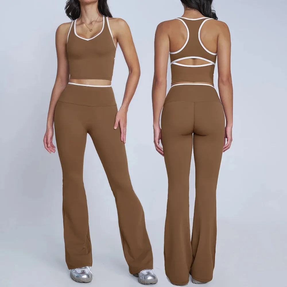 Yoga Sets 2 Pieces Workout Outfits Gym Tracksuit Fitness Sportswear High Waist Leggings Sports Bra Athletic Wear Women Clothes