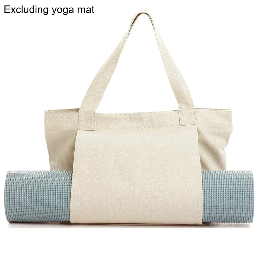 Yoga Mat Carrier,Gym Bag with Yoga Mat Holder,Canvas Tote with Shoulder Strap for Pilate,Travel,Office,Sports, Workout and Beach