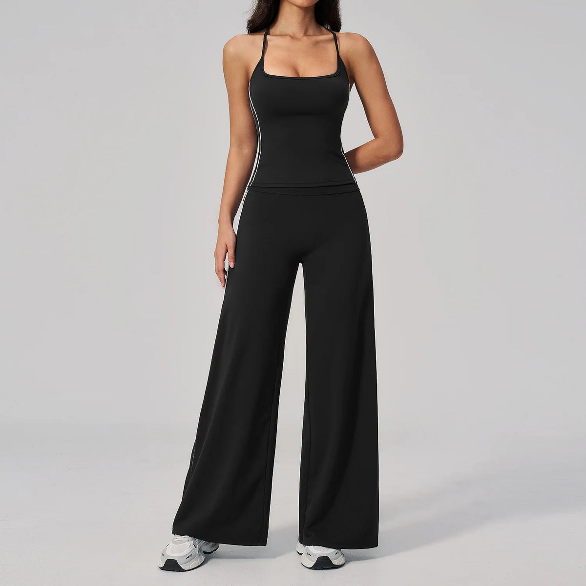 Yoga Set Fitness Outfits Sportswear Gym Tracksuit 2 Pieces High Waist Capri Pants Sports Bra Athletic Wear Women Workout Clothes