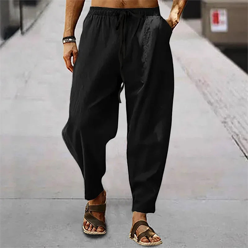 Men's Casual Pants Summer Male Breathable High Quality Trousers Sweatpants Solid Color Fitness Pants Jogging Fitness Streetwear