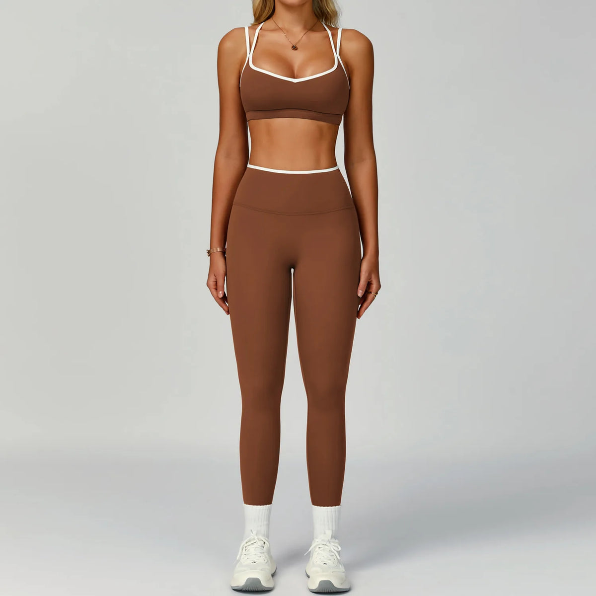 Yoga Sets 2 Pieces Workout Outfits Gym Tracksuit Fitness Sportswear High Waist Leggings Sports Bra Athletic Wear Women Clothes