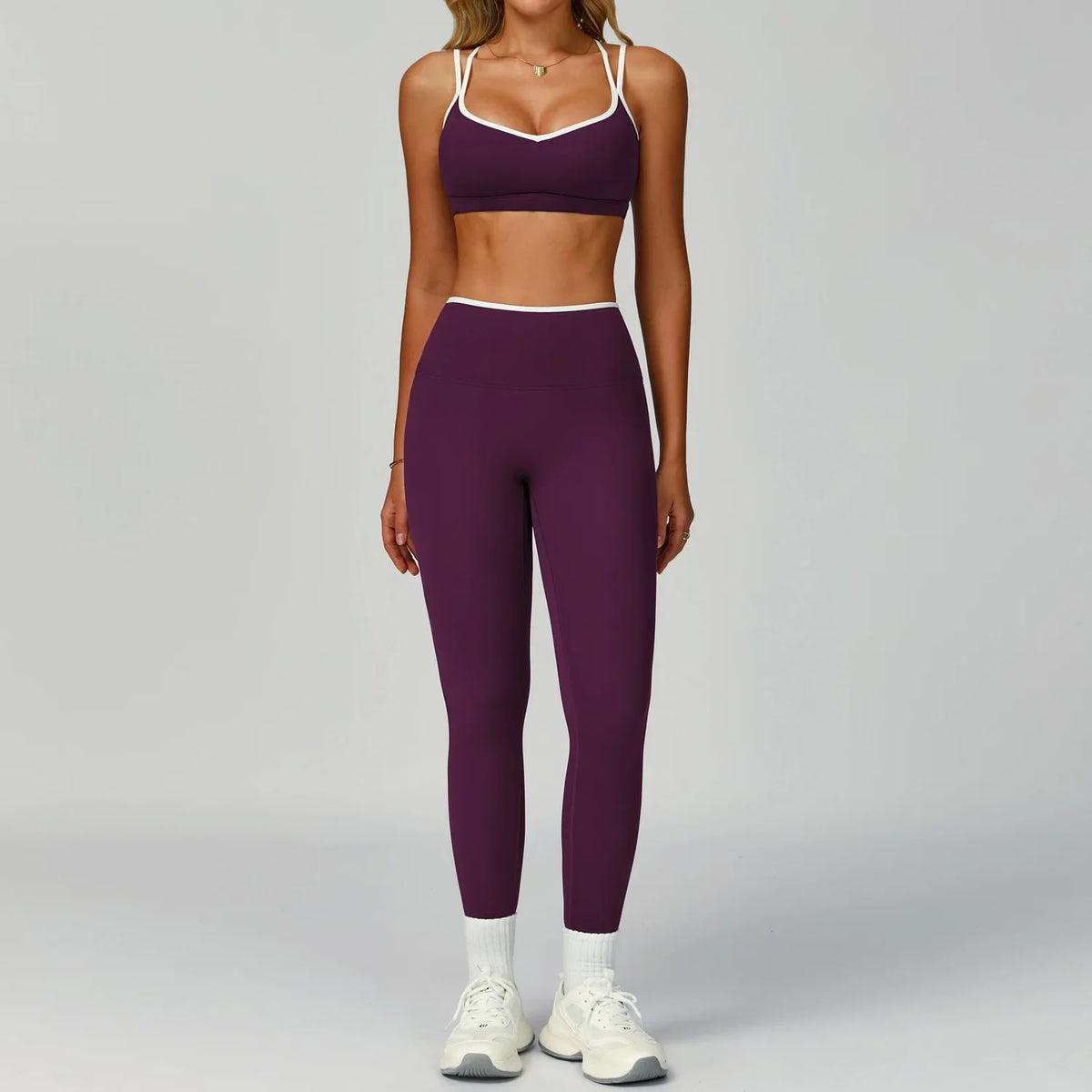 Yoga Sets 2 Pieces Workout Outfits Gym Tracksuit Fitness Sportswear High Waist Leggings Sports Bra Athletic Wear Women Clothes