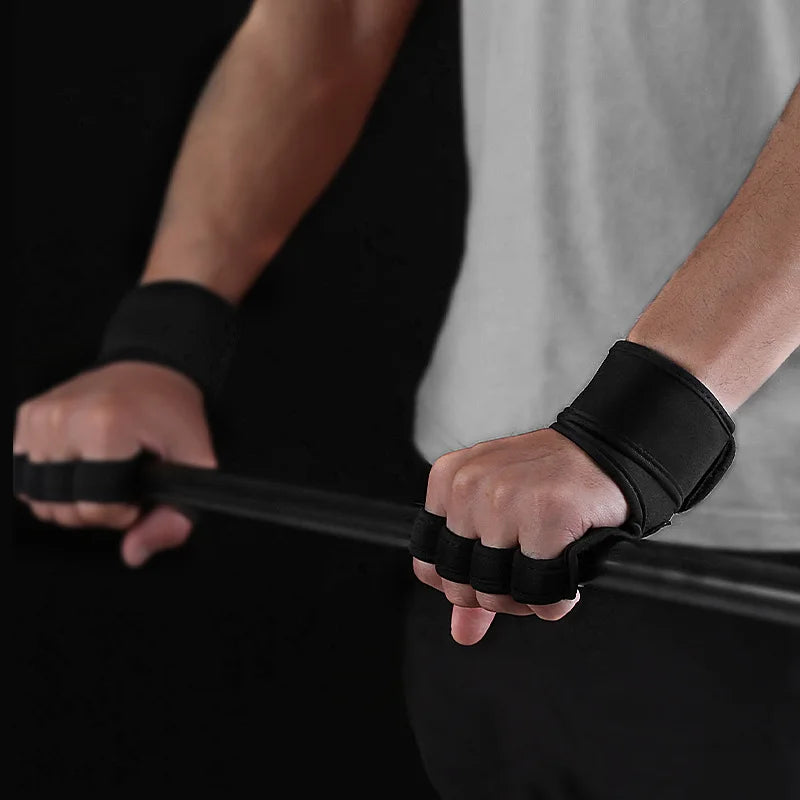 1Pair Training Sport Gloves for Men Women Workout Fitness Body Building Weightlifting Gym Hand Wrist Palm Protector Dumbbells Ha