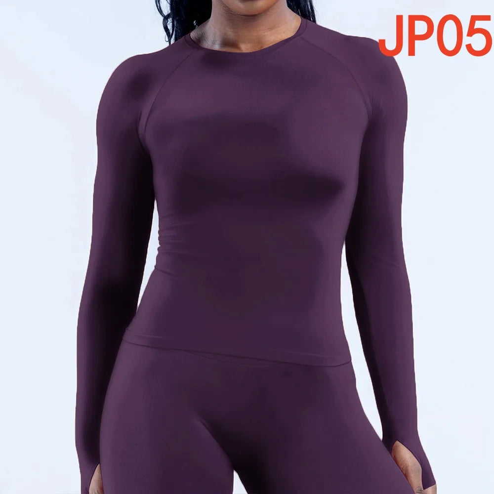 Yoga Set T-shirt Sets Impact Shorts Sleeve Tops Leggings Set Women Backless Long Sleeve Gym Suit Clothes Outfit Workout Bodysuit