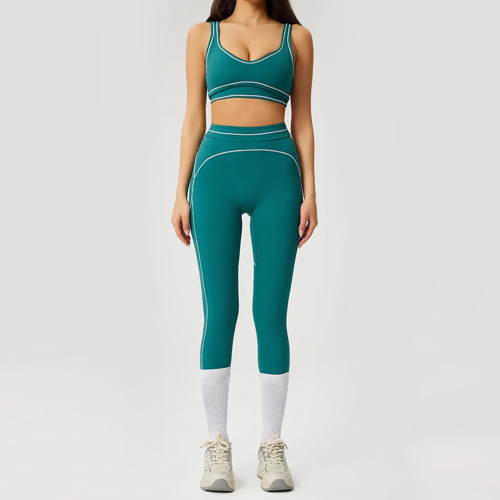 Yoga Set 2PCS Workout Outfits Sportswear Gym Tracksuit Fitness Leggings Sport Bra Athletic Wear Female Yoga Clothes Fitness Suit