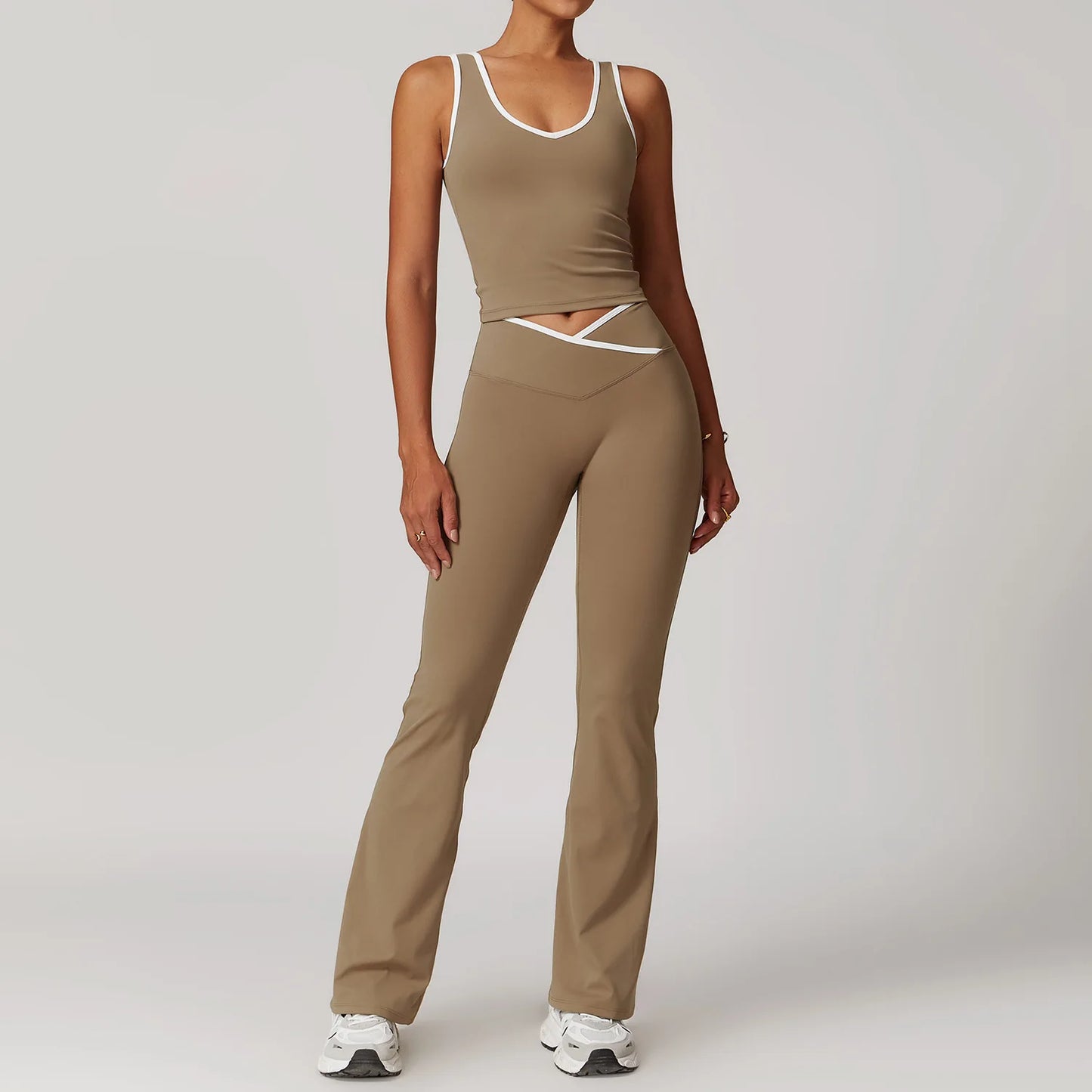 Yoga Set 2 Pieces Workout Outfits Fitness Sportswear Gym Tracksuit High Waist Leggings Sports Bra Athletic Wear Women Clothes
