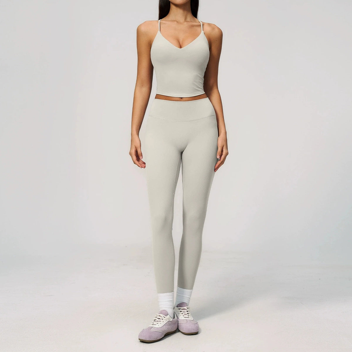 Yoga Set 2 Pieces Sports Suit Fitness Outfits Women Tracksuit Workout Clothes Running Sports Bra Leggings Gym Suit Athletic Wear