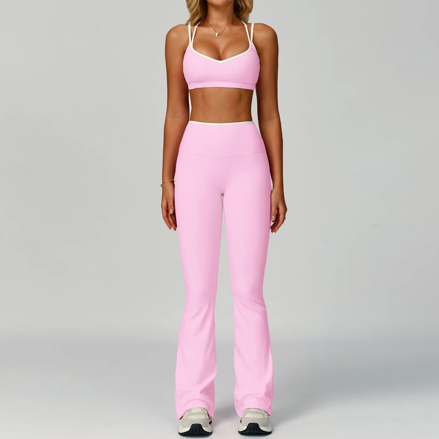 Yoga Sets 2 Pieces Workout Outfits Gym Tracksuit Fitness Sportswear High Waist Leggings Sports Bra Athletic Wear Women Clothes