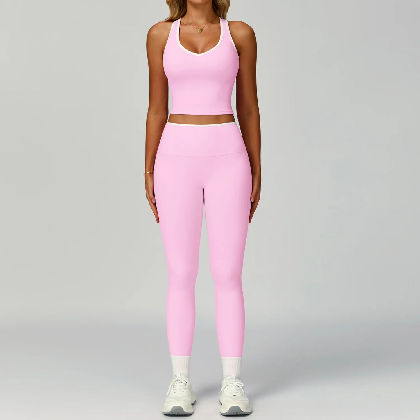 Yoga Sets 2 Pieces Workout Outfits Gym Tracksuit Fitness Sportswear High Waist Leggings Sports Bra Athletic Wear Women Clothes