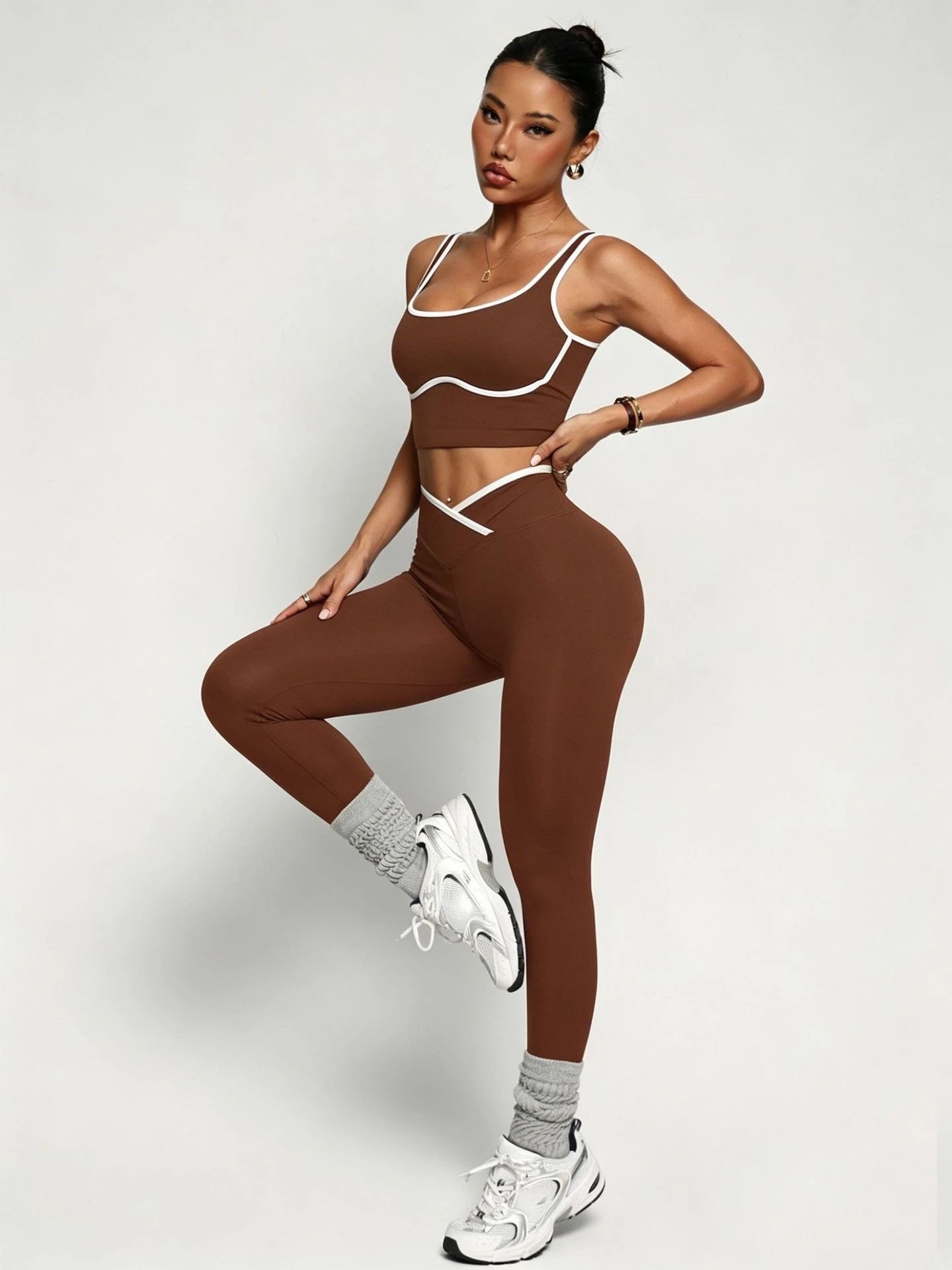 2-piece yoga exercise set, bra, vest, pants, fitness suit, yoga suit, women's high waist and hip lifting yoga suit set