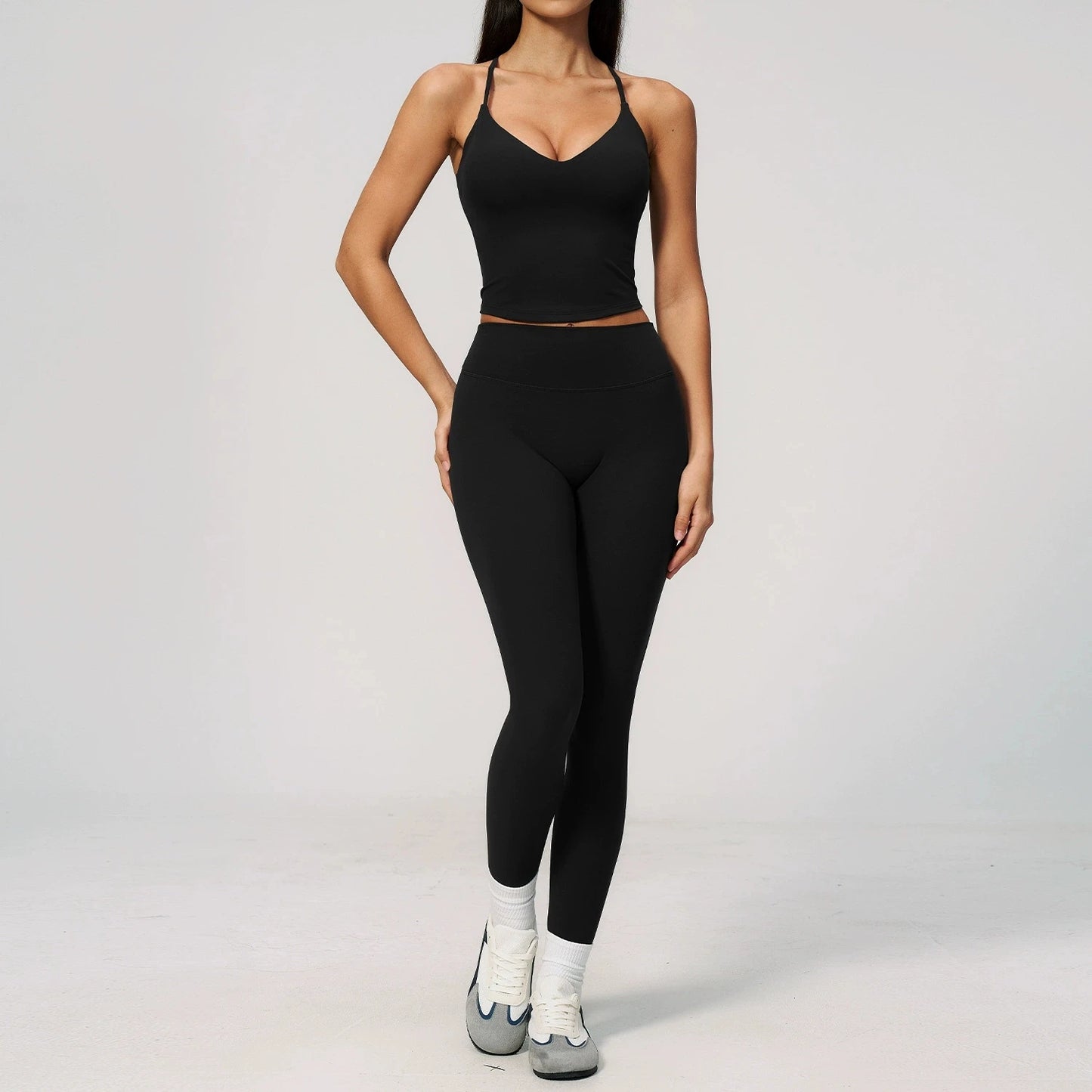 Yoga Set 2 Pieces Sports Suit Fitness Outfits Women Tracksuit Workout Clothes Running Sports Bra Leggings Gym Suit Athletic Wear
