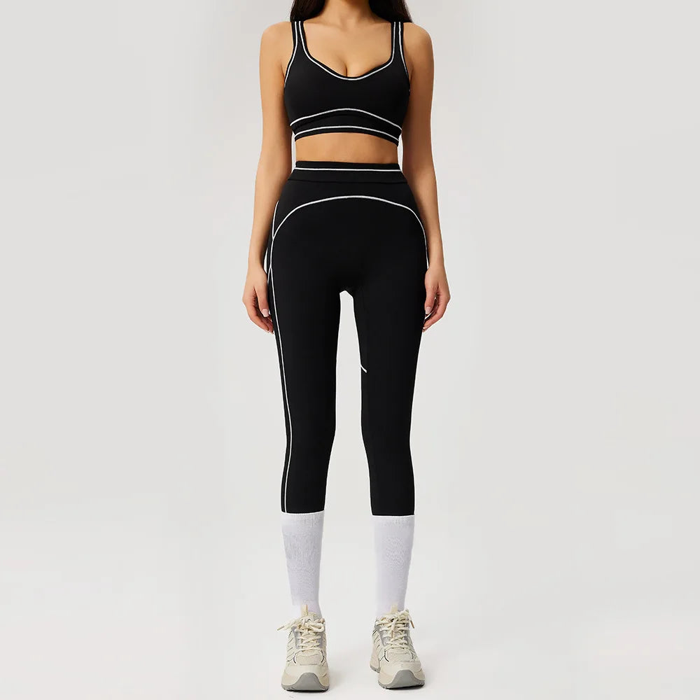 Yoga Set 2PCS Workout Outfits Sportswear Gym Tracksuit Fitness Leggings Sport Bra Athletic Wear Female Yoga Clothes Fitness Suit