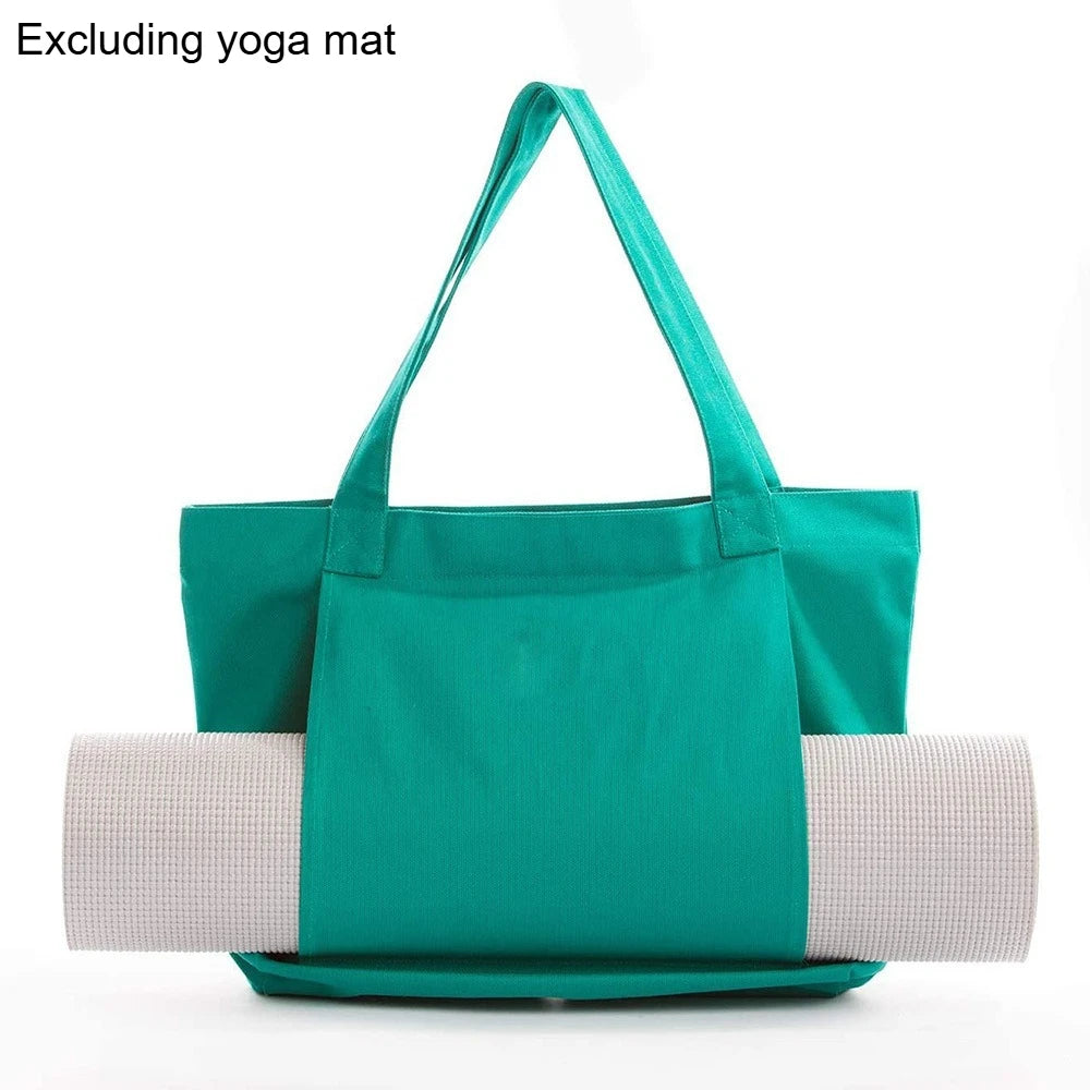 Yoga Mat Carrier,Gym Bag with Yoga Mat Holder,Canvas Tote with Shoulder Strap for Pilate,Travel,Office,Sports, Workout and Beach