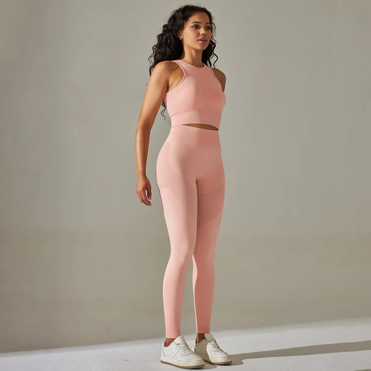 Women Yoga Set Sports Suit Sports Vest Gym Leggings 2Pcs Suit Seamless Workout Clothes Sportswear Running Fitness Tracksuit