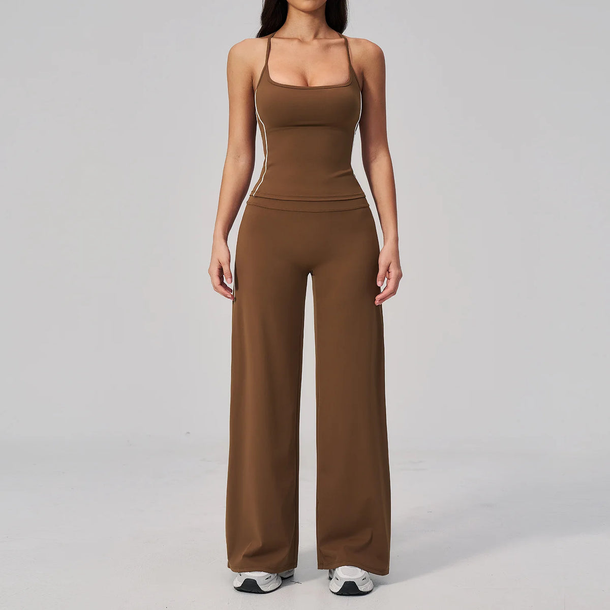 Yoga Set Fitness Outfits Sportswear Gym Tracksuit 2 Pieces High Waist Capri Pants Sports Bra Athletic Wear Women Workout Clothes