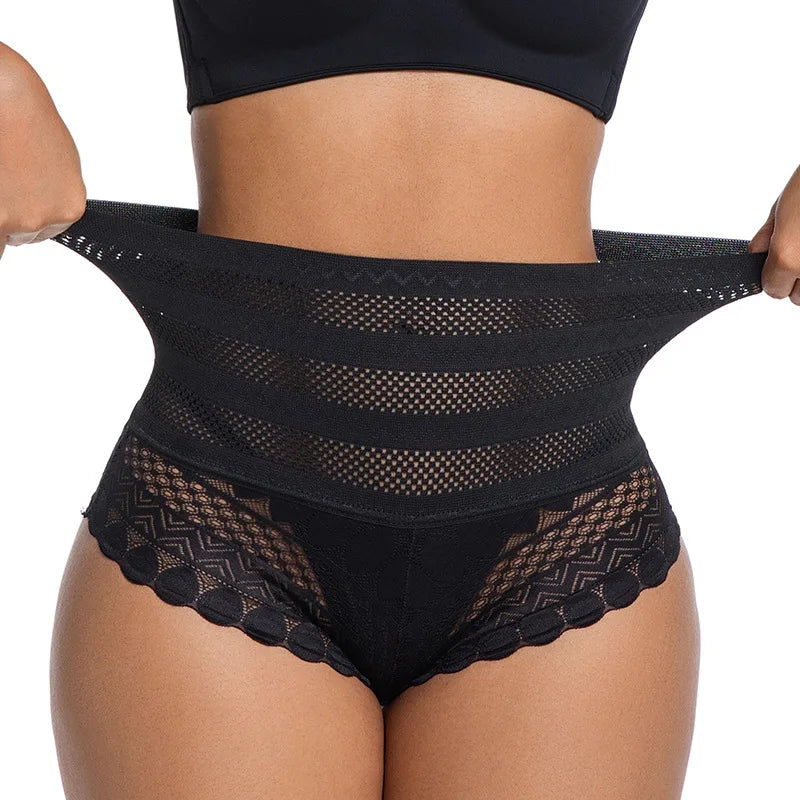 High Waist Underwear For Women Lace Sexy Panties Soft Ladies Seamless Breathable Briefs Lingerie Femme