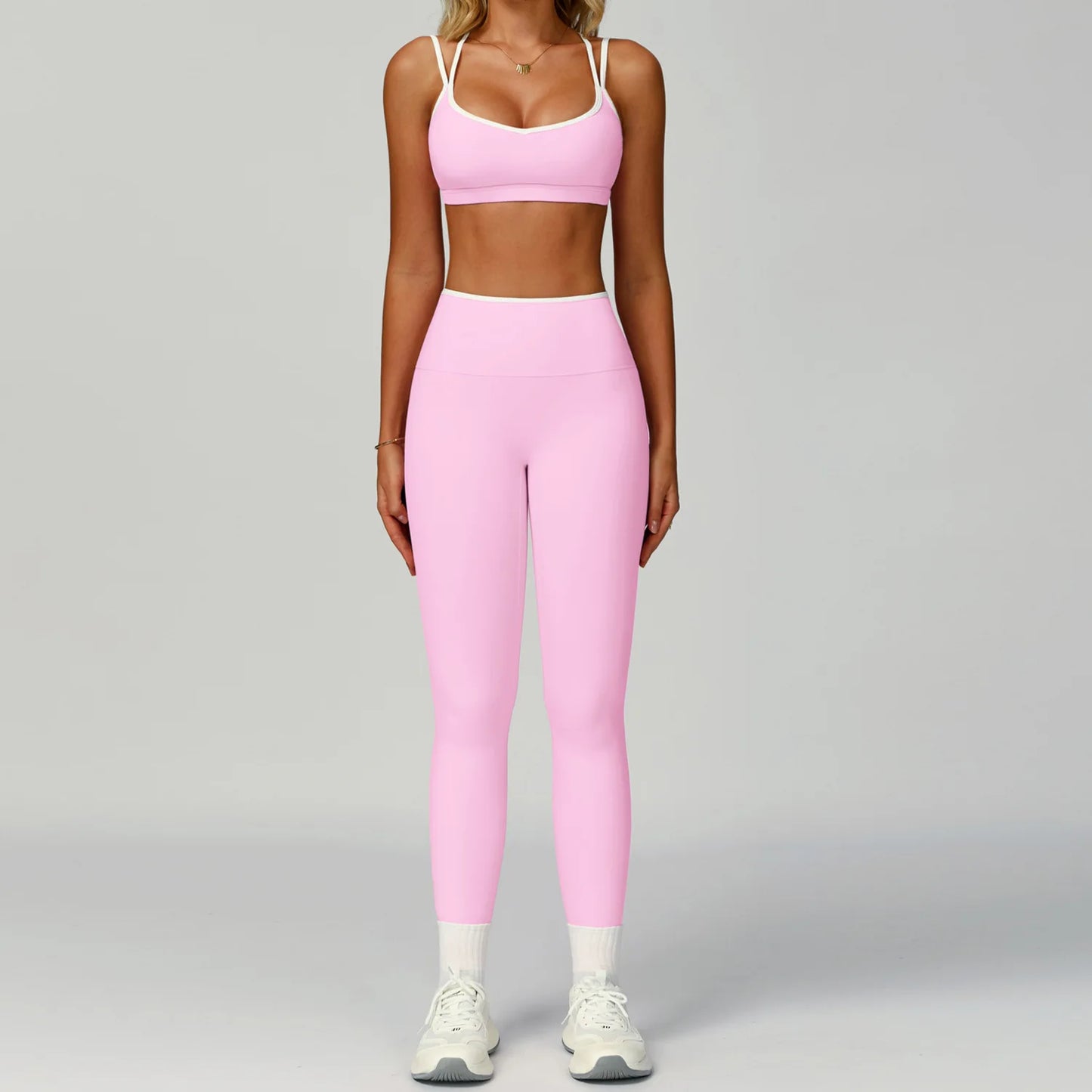 Yoga Sets 2 Pieces Workout Outfits Gym Tracksuit Fitness Sportswear High Waist Leggings Sports Bra Athletic Wear Women Clothes