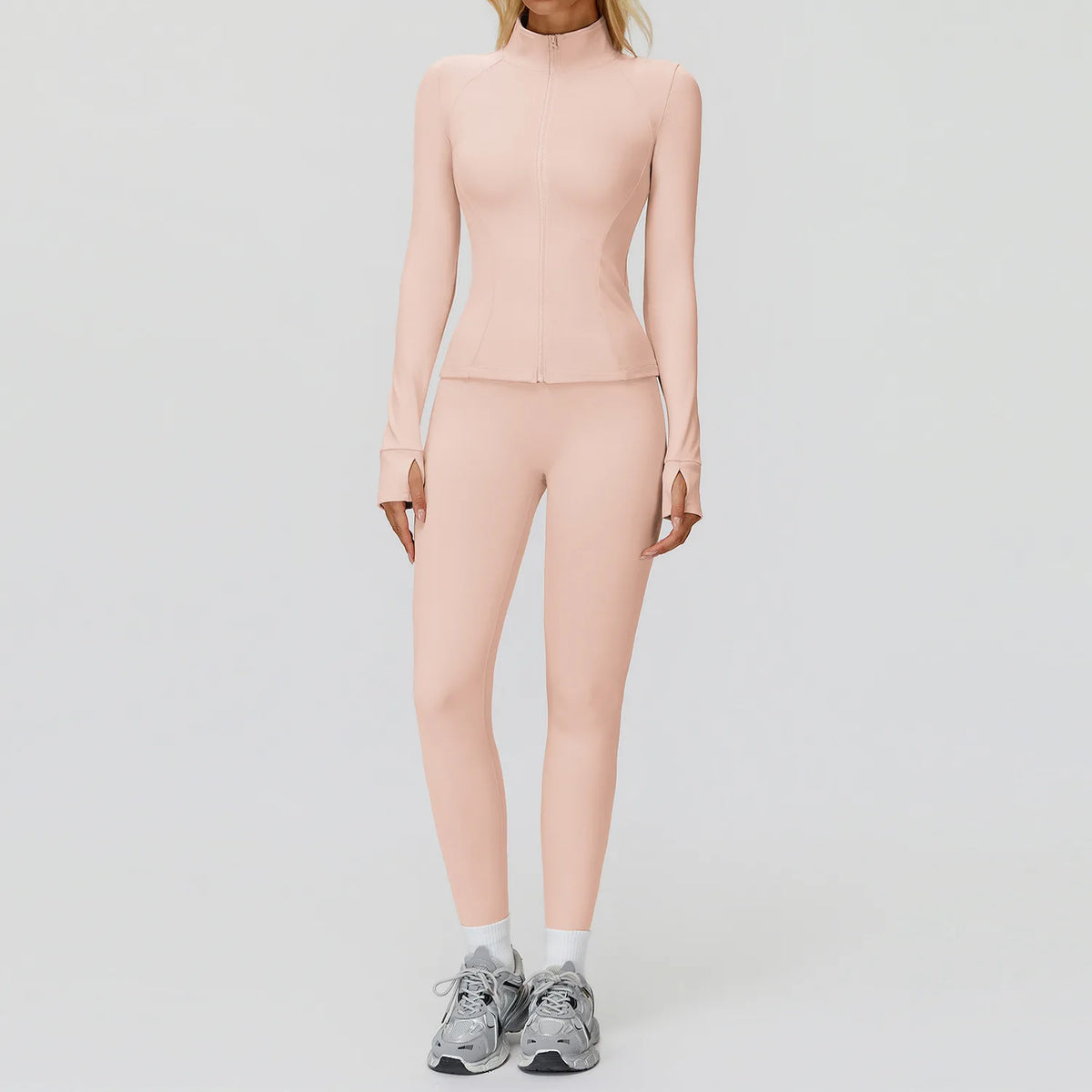Yoga Clothes Set 2PCS Sportswear Gym Outfits Women Sports Set High Waist Fitness Leggings Running Long Sleeved Workout Tracksuit