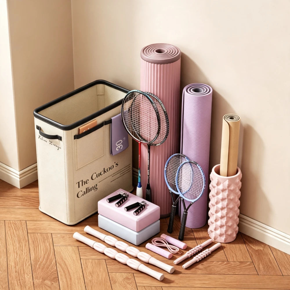 Yoga Storage Basket Sports Equipment Storage Foldable Miscellaneous Items Yoga Mat Organizing Home Sports Equipment Storage