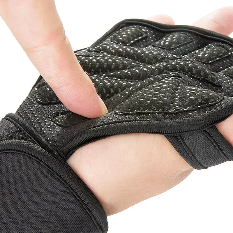 1Pair Training Sport Gloves for Men Women Workout Fitness Body Building Weightlifting Gym Hand Wrist Palm Protector Dumbbells Ha