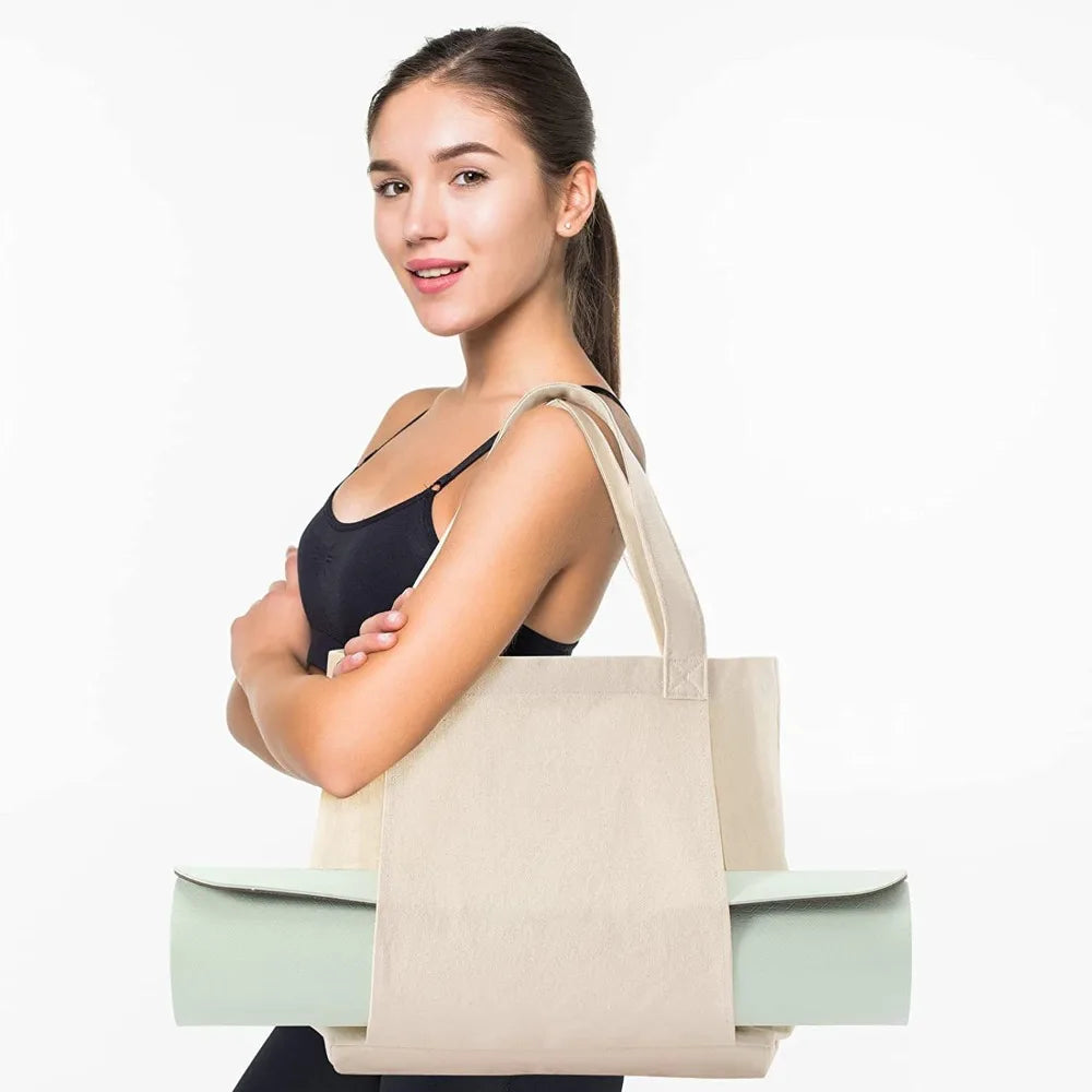 Yoga Mat Carrier,Gym Bag with Yoga Mat Holder,Canvas Tote with Shoulder Strap for Pilate,Travel,Office,Sports, Workout and Beach
