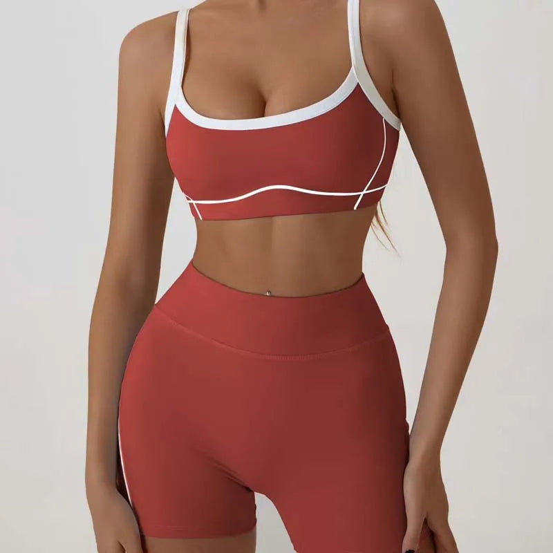 Yoga Sport Outfit For Woman Fitness Women's Two Pieces Short Pant Sets Suits Tracksuit Sportswear Woman Gym Yoga Workout Clothes