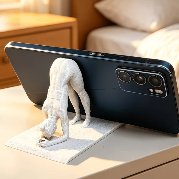 Yoga Girl Phone Stand Creative Meditation Figurine Holder Stable Desk Phone Holder Home Office Decor